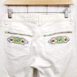 Laundry by Shelli Segal Beaded Pocket Jeans Size 2